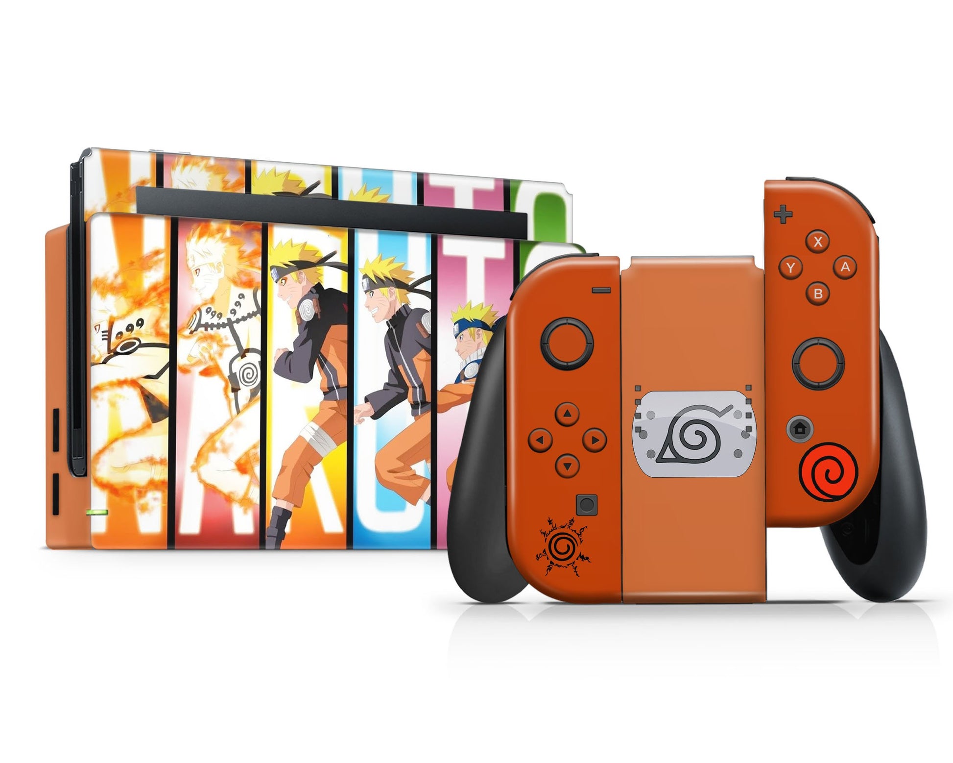 Anime Town Creations Nintendo Switch Naruto Evolution Vinyl +Tempered Glass Skins - Anime Naruto Skin