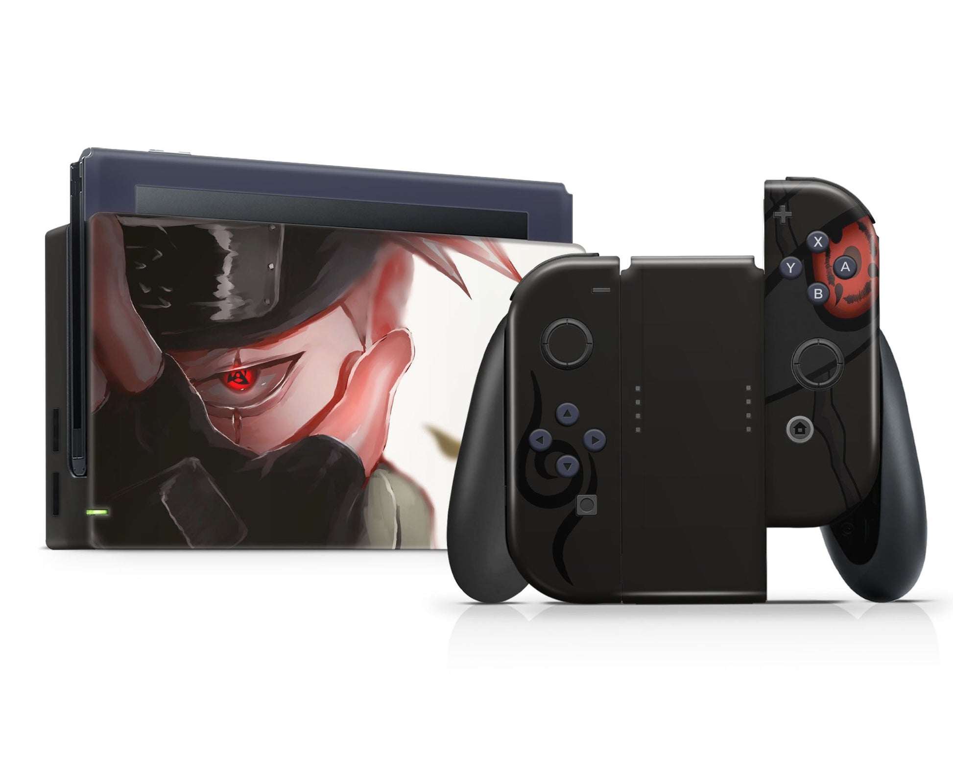 Anime Town Creations Nintendo Switch Kakashi Sharingan Dark Vinyl +Tempered Glass Skins - Anime Naruto Skin
