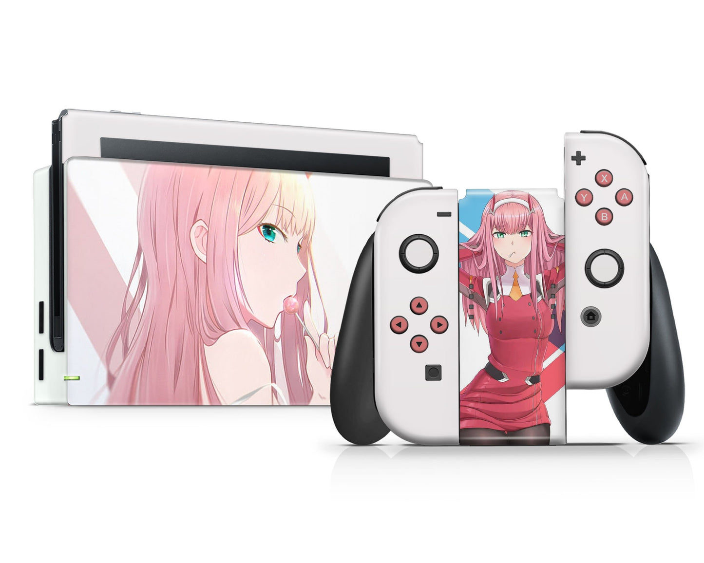 Anime Town Creations Nintendo Switch Darling in the Franxx Zero Two Kawaii Vinyl +Tempered Glass Skins - Anime  Skin