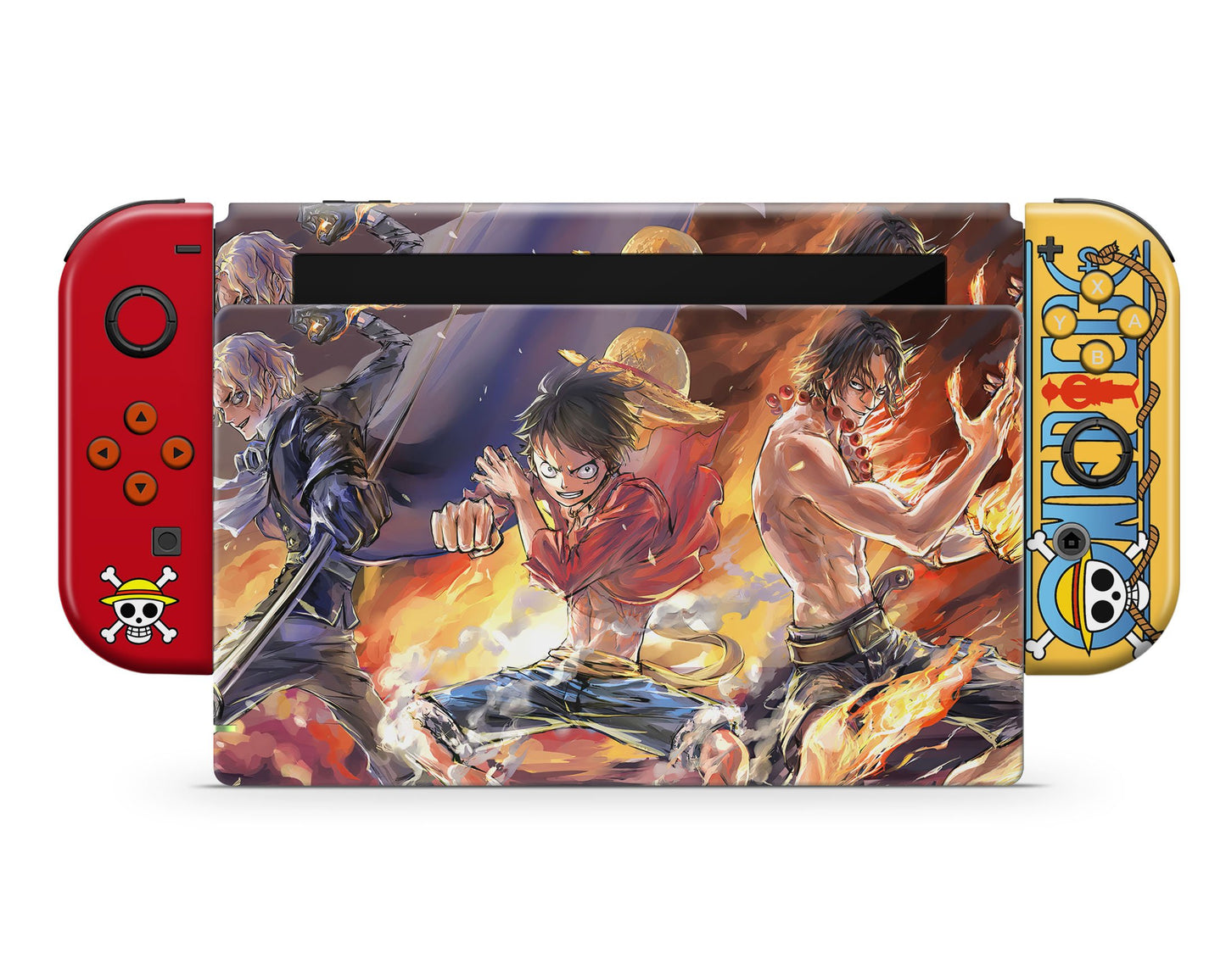 Anime Town Creations Nintendo Switch One Piece Luffy Flames Vinyl only Skins - Anime One Piece Skin