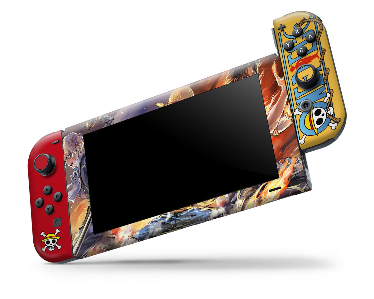 Luffy Nintendo One Piece Luffy Flames Nintendo Switch Skin – Anime Town Creations