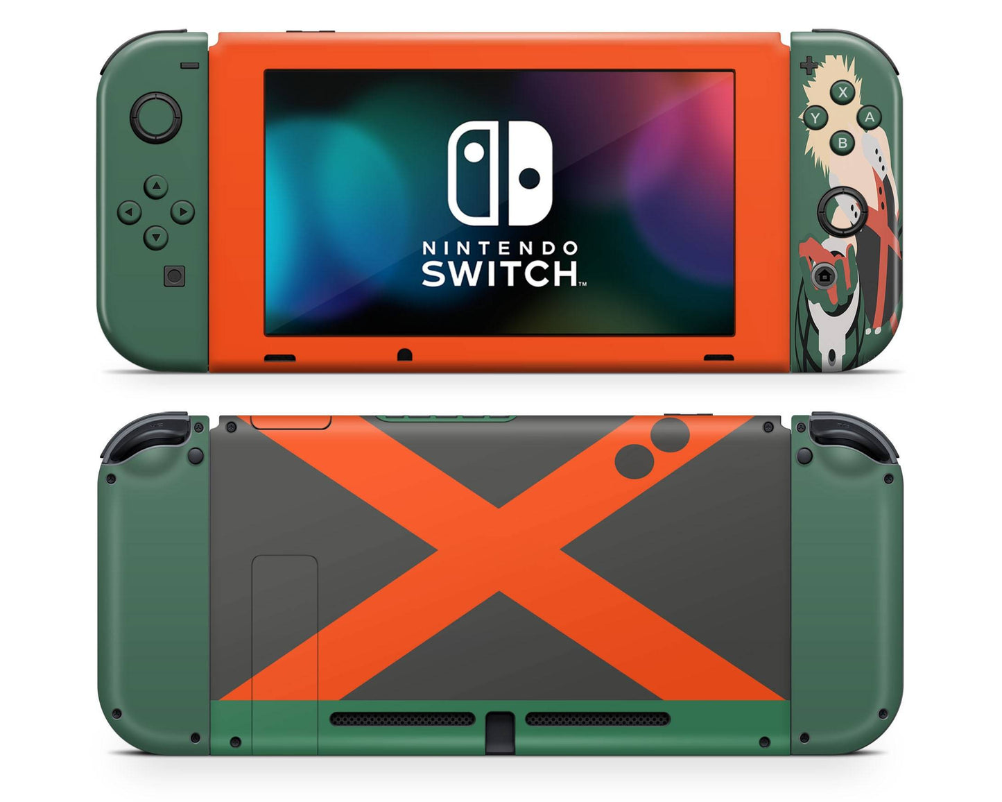 Anime Town Creations Nintendo Switch My Hero Academia Katsuki Bakugo Vinyl +Tempered Glass Skins - Anime My Hero Academia Switch Skin