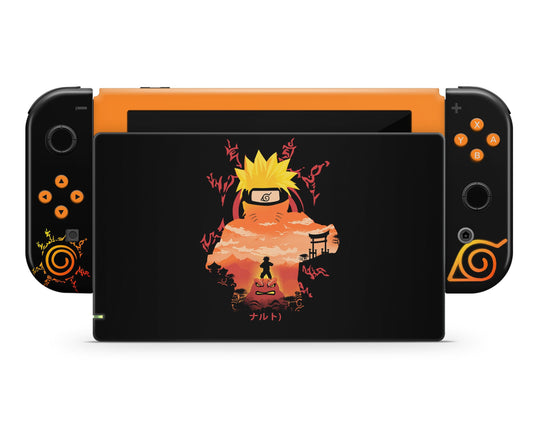 Anime Town Creations Nintendo Switch Naruto Black Vinyl only Skins - Anime Naruto Switch Skin