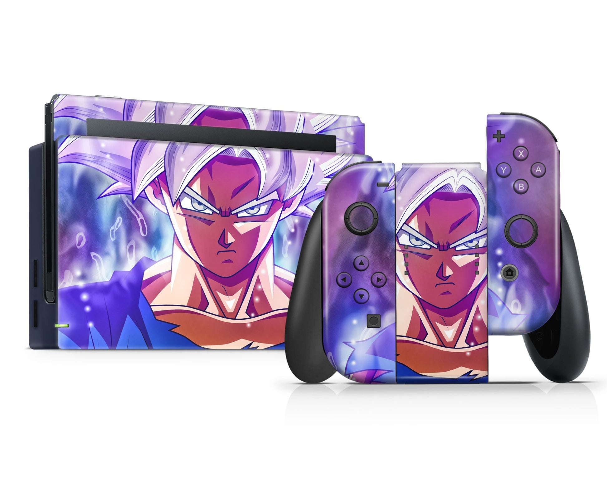 Anime Town Creations Nintendo Switch Goku Ultra Instinct Vinyl +Tempered Glass Skins - Anime Dragon Ball Switch Skin
