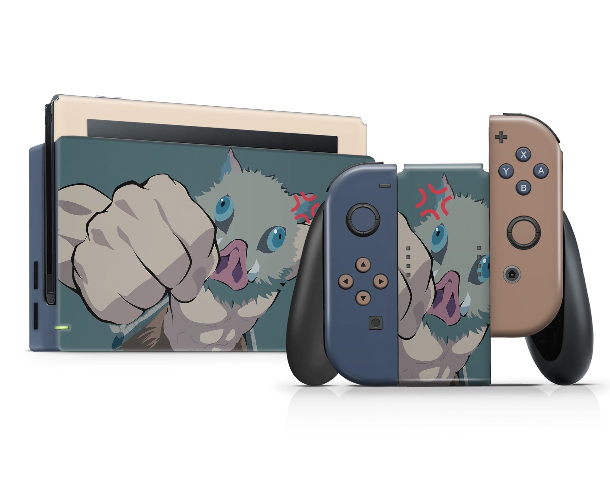 Anime Town Creations Nintendo Switch Demon Slayer Inosuke Vinyl +Tempered Glass Skins - Anime Demon Slayer Switch Skin