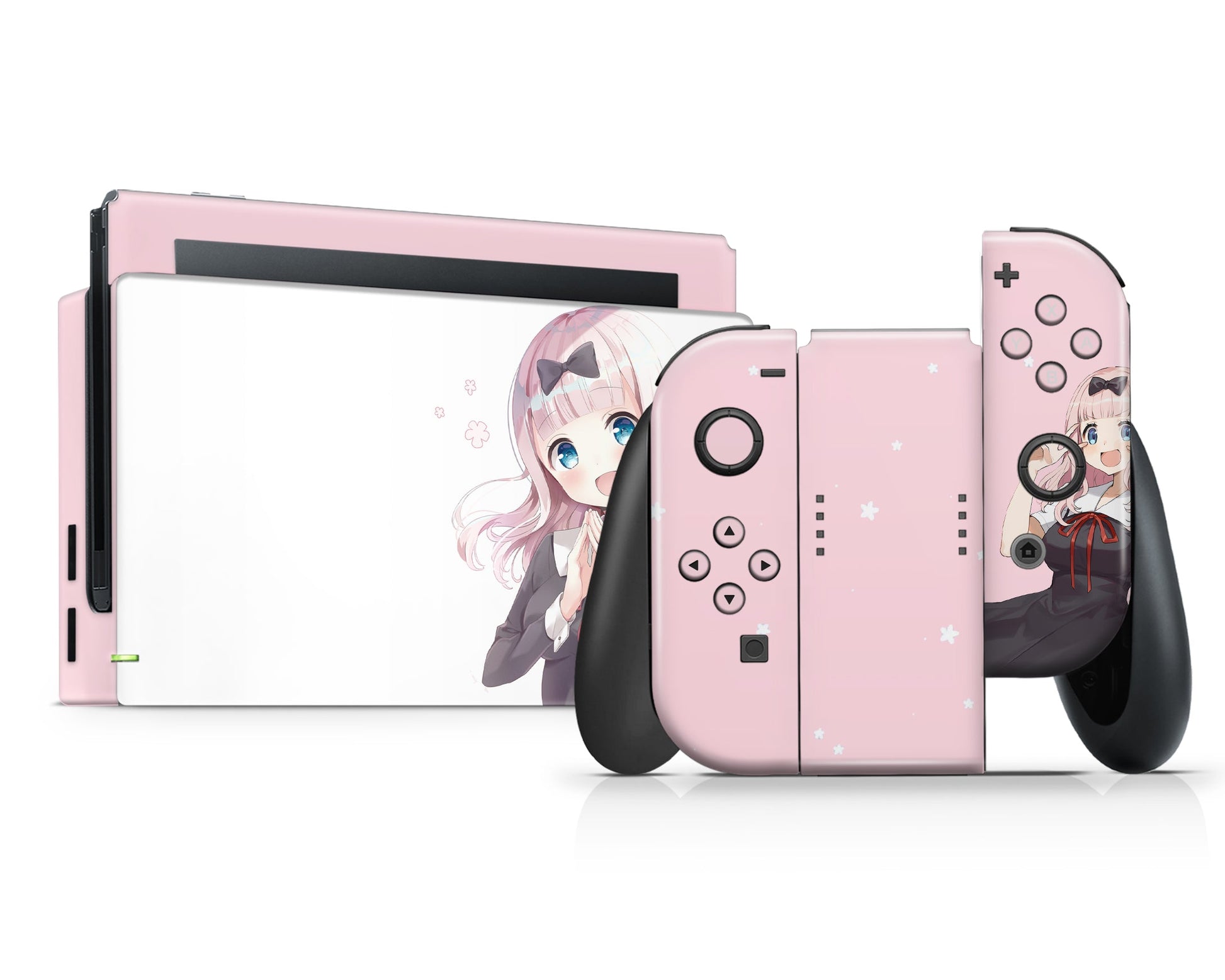 Anime Town Creations Nintendo Switch Chika Fujiwara Cute Vinyl +Tempered Glass Skins - Anime Love Is War Switch Skin