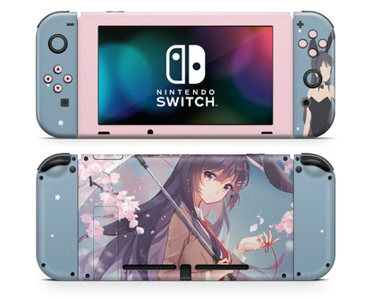 Anime Town Creations Nintendo Switch Bunny Girl Senpai Cute Vinyl only Skins - Anime Rascal Does Not Dream of Bunny Girl Senpai Switch Skin