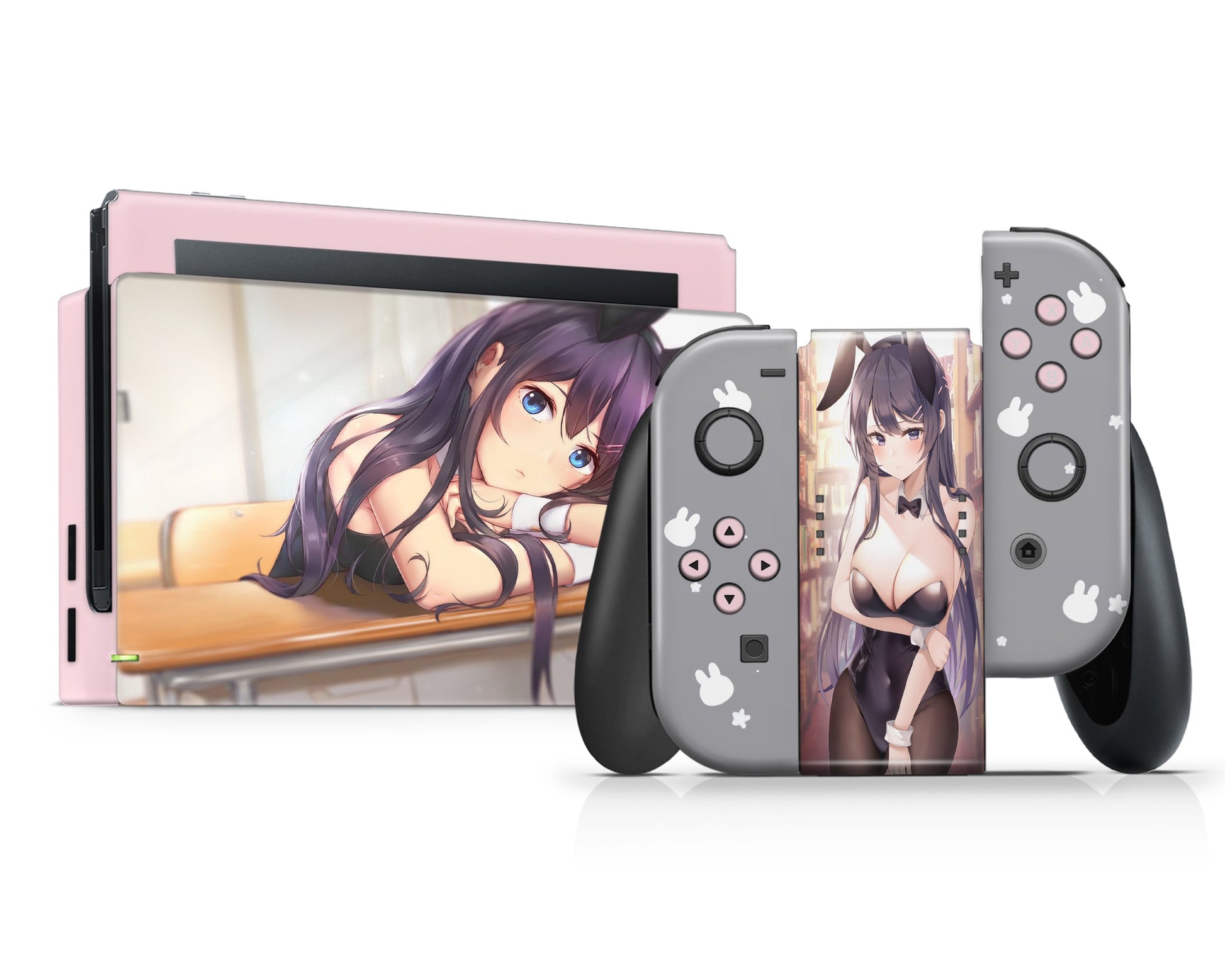 Anime Town Creations Nintendo Switch Bunny Girl Senpai 18+ Vinyl +Tempered Glass Skins - Anime Rascal Does Not Dream of Bunny Girl Senpai Switch Skin