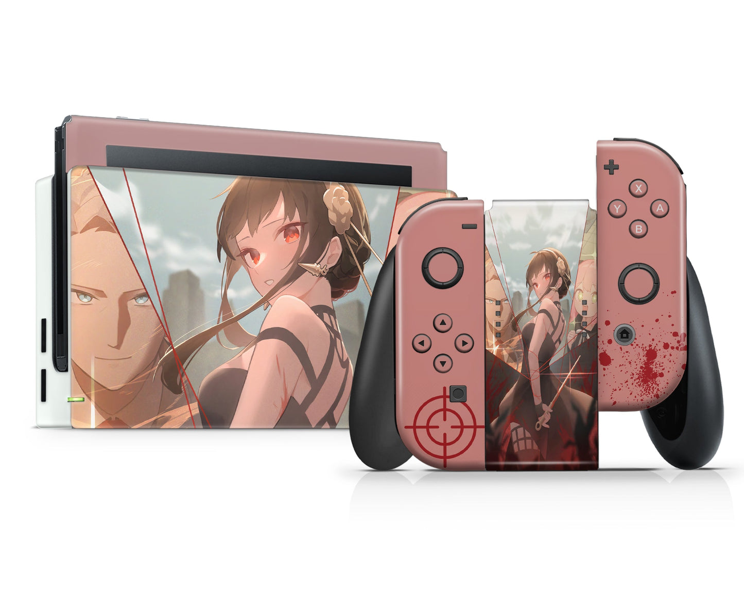 Anime Town Creations Nintendo Switch Spy x Family Forger Fam Vinyl +Tempered Glass Skins - Anime Spy x Family Switch Skin