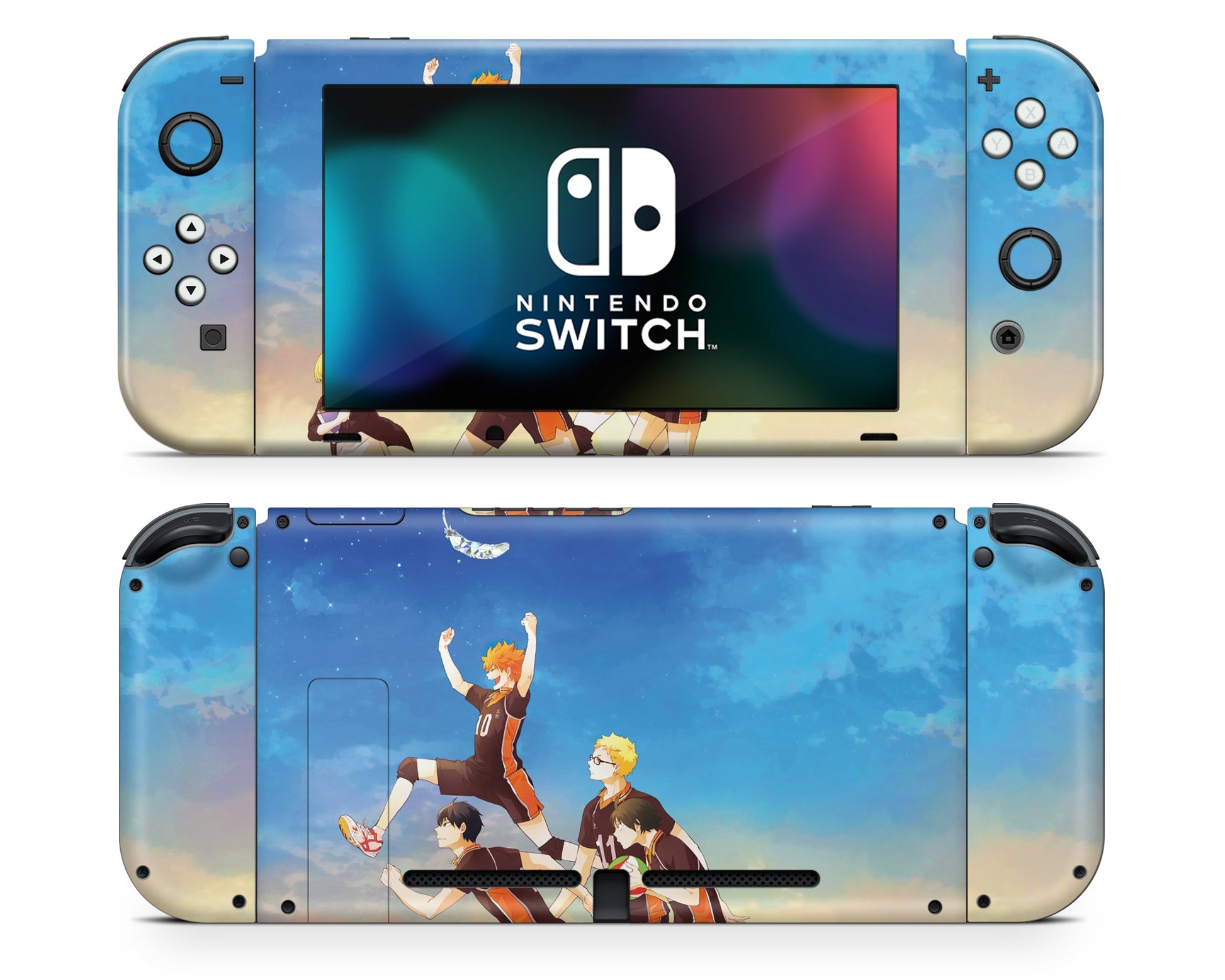 Anime Town Creations Nintendo Switch Haikyuu Blue Skies Vinyl only Skins - Anime Haikyuu Switch Skin