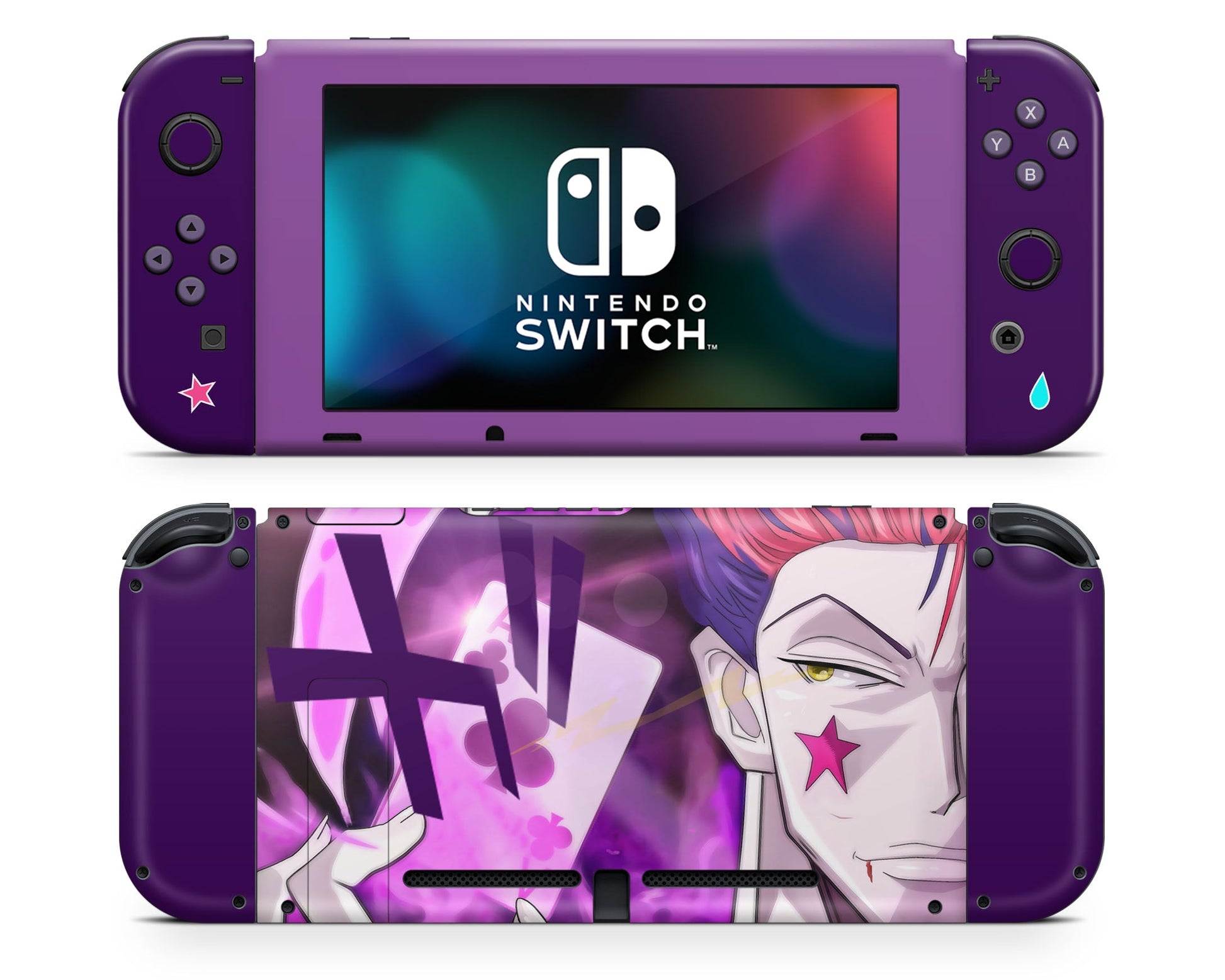 Anime Town Creations Nintendo Switch Hunter x Hunter Hisoka Morow Purple Vinyl only Skins - Anime Hunter x Hunter Switch Skin
