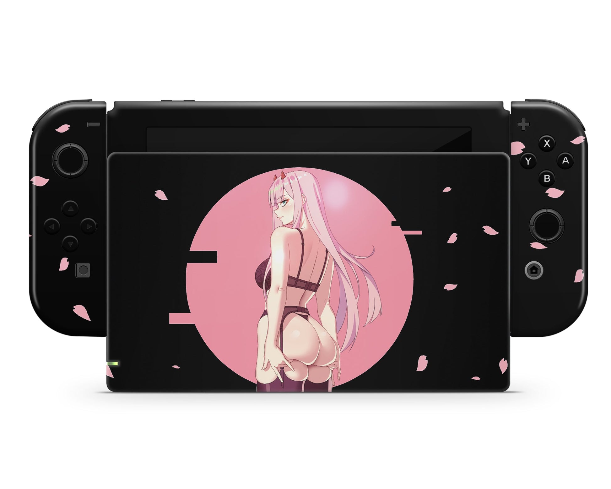 Anime Town Creations Nintendo Switch Zero Two Hot Pink Vinyl only Skins - Anime Darling in the Franxx Switch Skin