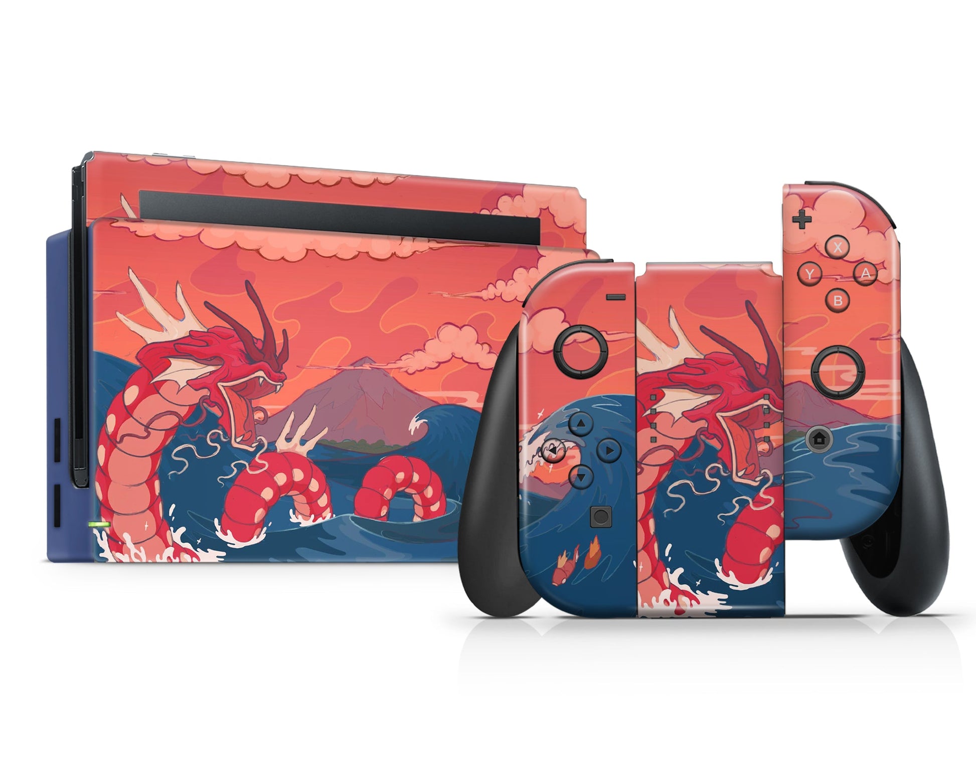Anime Town Creations Nintendo Switch Gyarados Dragon Rage Waves Vinyl only Skins - Anime Pokemon Switch Skin