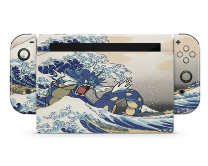 Anime Town Creations Nintendo Switch Gyarados Great Wave Off Kanagawa Vinyl only Skins - Anime Pokemon Switch Skin