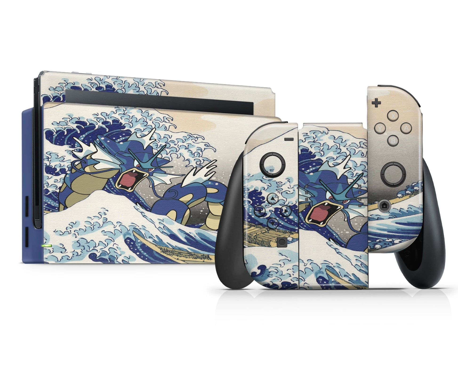 Anime Town Creations Nintendo Switch Gyarados Great Wave Off Kanagawa Vinyl only Skins - Anime Pokemon Switch Skin