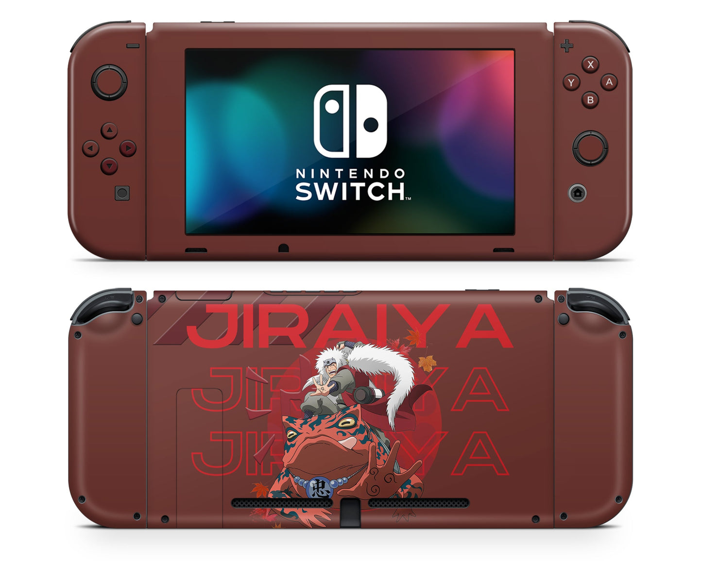 Anime Town Creations Nintendo Switch Naruto Jiraiya Vinyl +Tempered Glass Skins - Anime Naruto Switch Skin