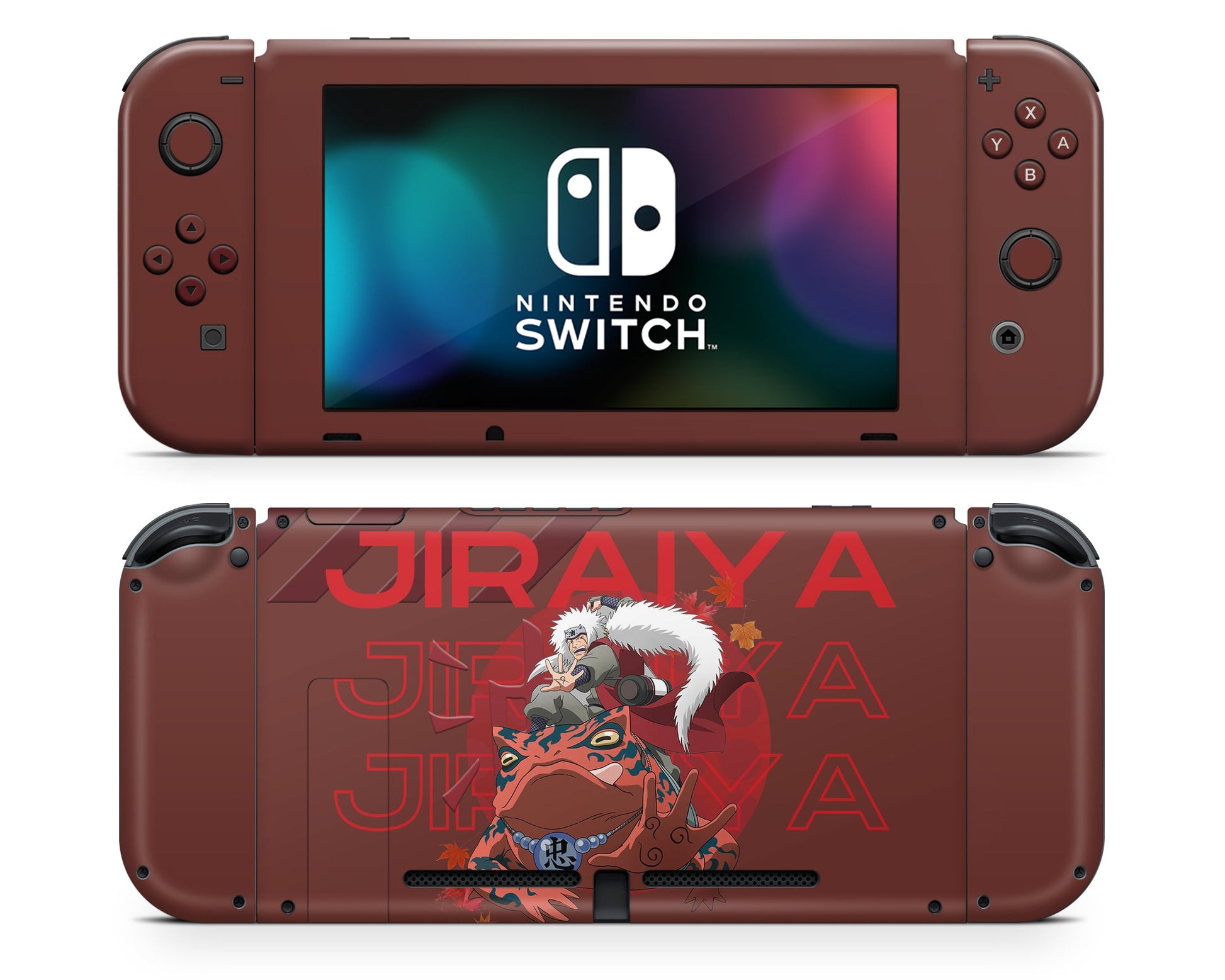 Anime Town Creations Nintendo Switch Naruto Jiraiya Vinyl +Tempered Glass Skins - Anime Naruto Switch Skin