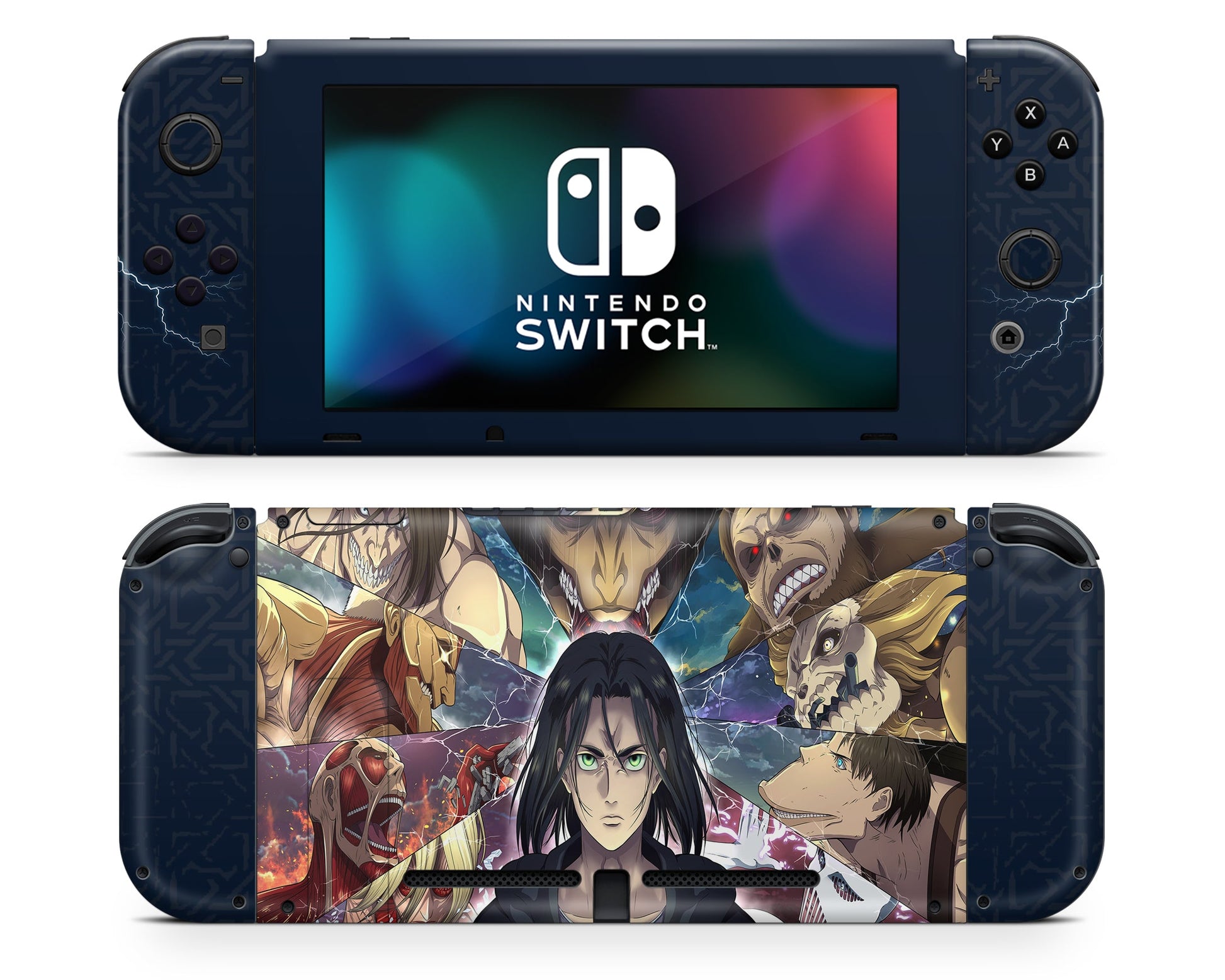 Anime Town Creations Nintendo Switch Attack on Titan Eren Founding Titan Vinyl +Tempered Glass Skins - Anime Attack on Titan Switch Skin