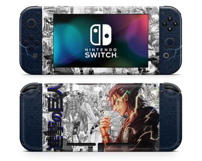 Anime Town Creations Nintendo Switch Attack on Titan Eren Yeager Hype Vinyl +Tempered Glass Skins - Anime Attack on Titan Switch Skin