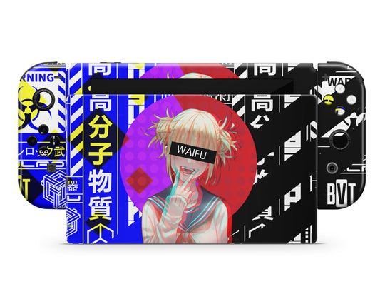 Anime Town Creations Nintendo Switch Himiko Toga Waifu Glitch Vinyl only Skins - Anime My Hero Academia Switch Skin