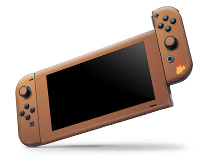 Anime Town Creations Nintendo Switch Pokemon Charmander Flame Vinyl +Tempered Glass Skins - Anime Pokemon Switch Skin