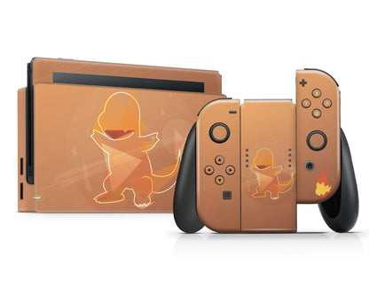 Anime Town Creations Nintendo Switch Pokemon Charmander Flame Vinyl only Skins - Anime Pokemon Switch Skin