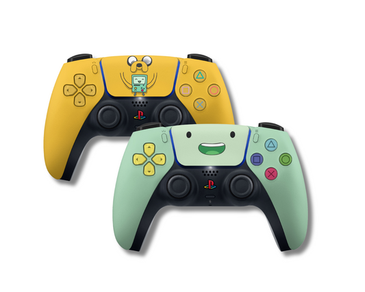 Anime Town Creations PS5 Controller Bundle Adventure Time Jake and Beemo 2 Pack Skins - Anime Adventure Time PS5 Controller Bundle Skin