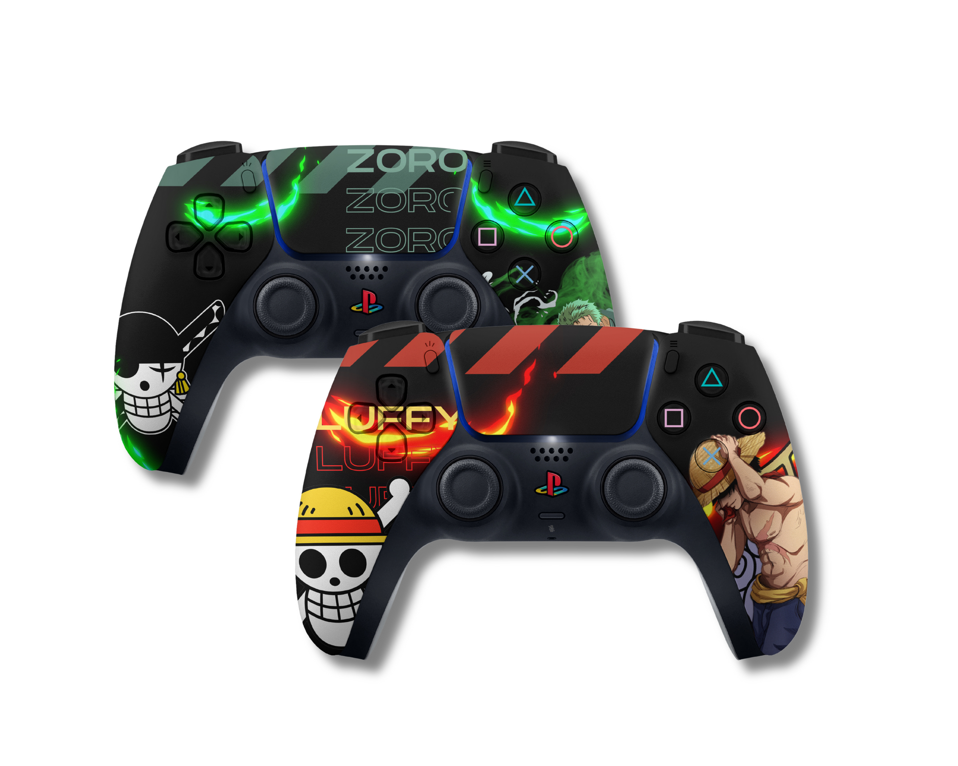 One Piece Luffy Zoro PS5 Controller Bundle Skin