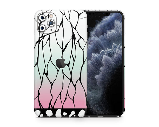 Anime Town Creations iPhone Demon Slayer Shinobu Haori Pattern iPhone 12 Skins - Anime Demon Slayer Skin