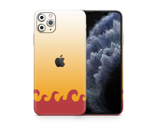 Anime Town Creations iPhone Demon Slayer Rengoku Haori Pattern iPhone 12 Skins - Anime Demon Slayer Skin