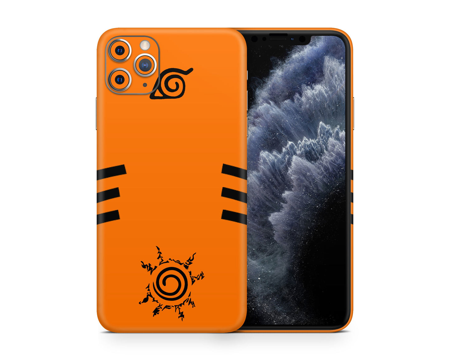 Anime Town Creations iPhone Naruto Minimalist Orange iPhone 12 Skins - Anime Naruto Skin