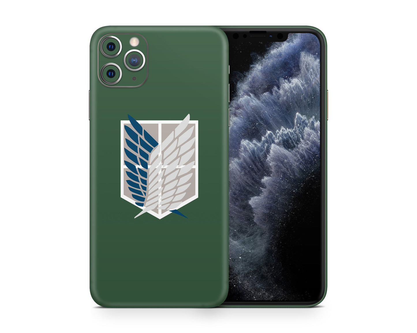 Anime Town Creations iPhone Attack on Titan Survey Corps Green Minimalistic iPhone 15 Pro Max Skins - Anime Attack on Titan iPhone Skin