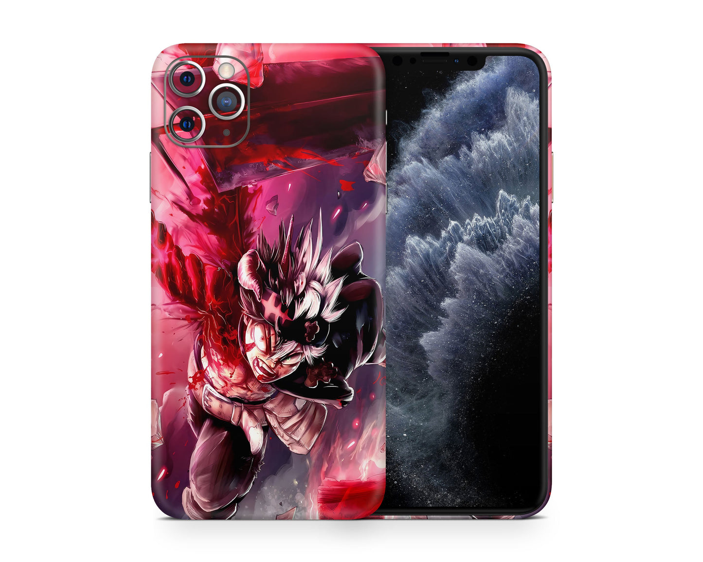 Anime Town Creations iPhone Black Clover Asta Artistic Red iPhone 15 Pro Max Skins - Anime Black Clover iPhone Skin
