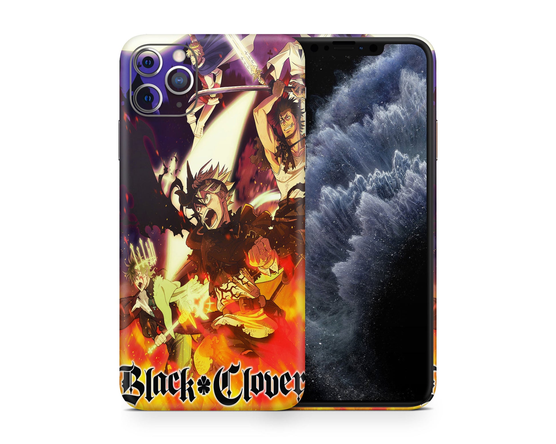 Anime Town Creations iPhone Black Clover Flames iPhone 15 Pro Max Skins - Anime Black Clover iPhone Skin