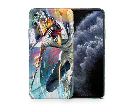 Anime Town Creations iPhone Chainsaw Man Artistic iPhone 15 Pro Max Skins - Anime Chainsaw Man iPhone Skin