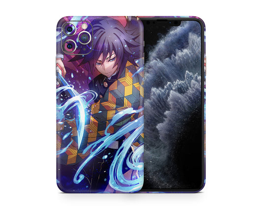 Anime Town Creations iPhone Demon Slayer Giyu Tomioka Water Breathing iPhone 15 Pro Max Skins - Anime Demon Slayer iPhone Skin