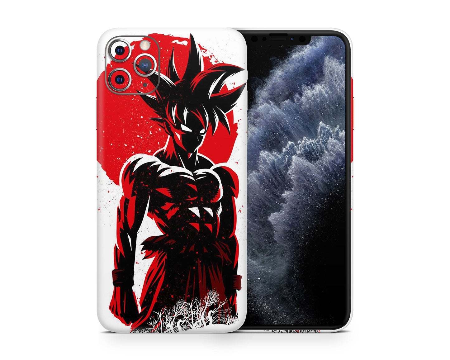 Anime Town Creations iPhone Dragon Ball Goku Minimalist Red iPhone 15 Pro Max Skins - Anime Dragon Ball iPhone Skin