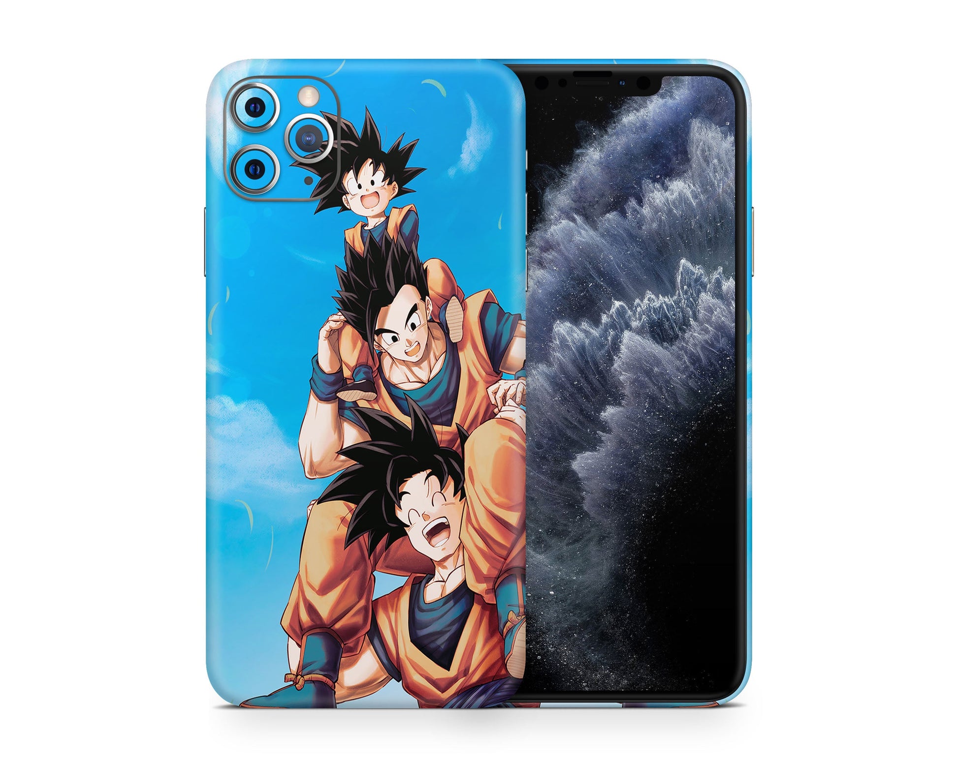 Anime Town Creations iPhone Dragon Ball Goku, Gohan and Goten iPhone 15 Pro Max Skins - Anime Dragon Ball iPhone Skin