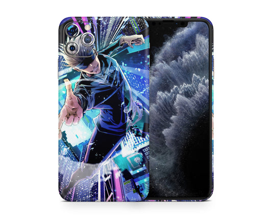 Anime Town Creations iPhone Jujutsu Kaisen Satoru Gojo Cityscape iPhone 15 Pro Max Skins - Anime Jujutsu Kaisen iPhone Skin
