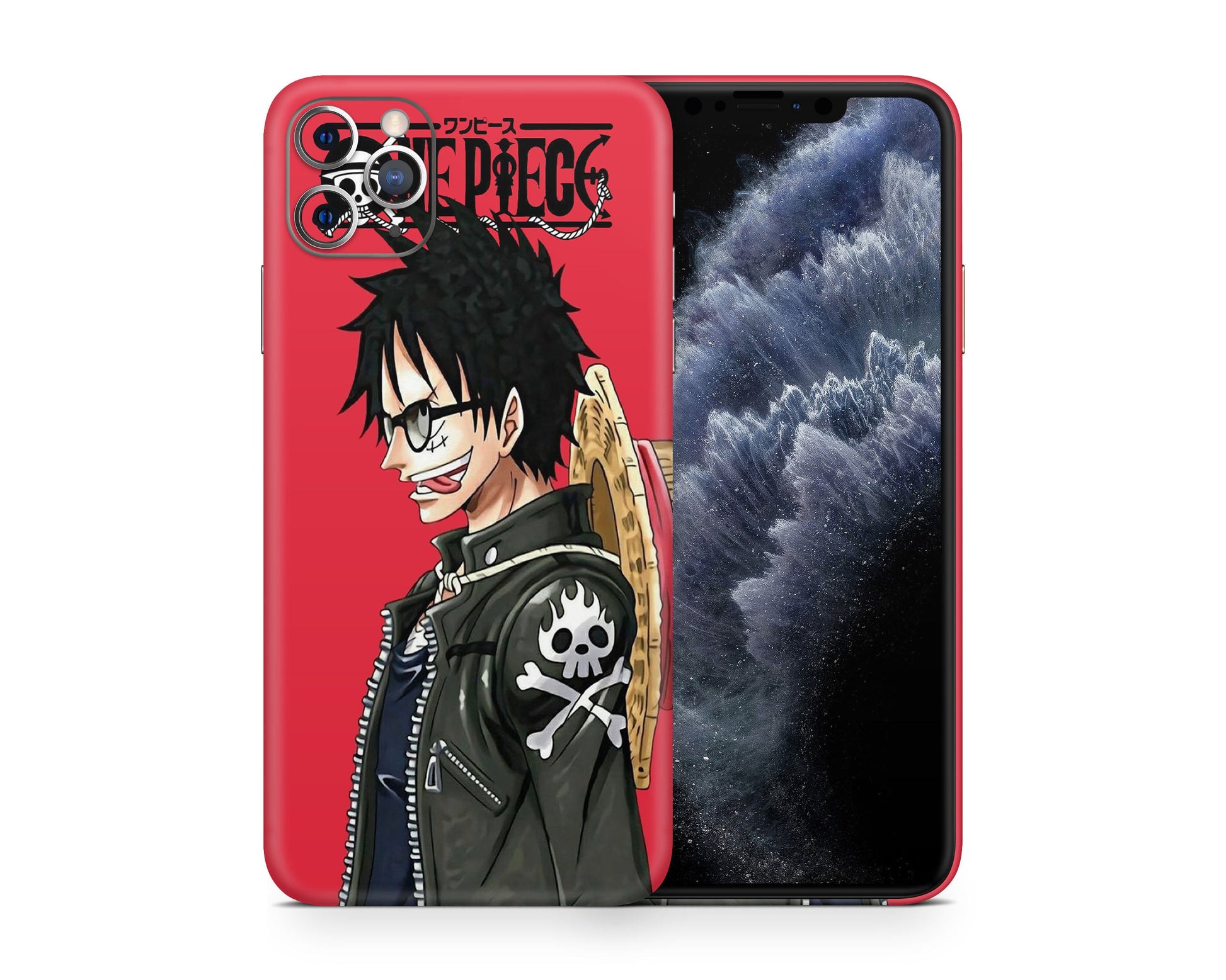 Anime Town Creations iPhone One Piece Minimalist Red iPhone 15 Pro Max Skins - Anime One Piece iPhone Skin