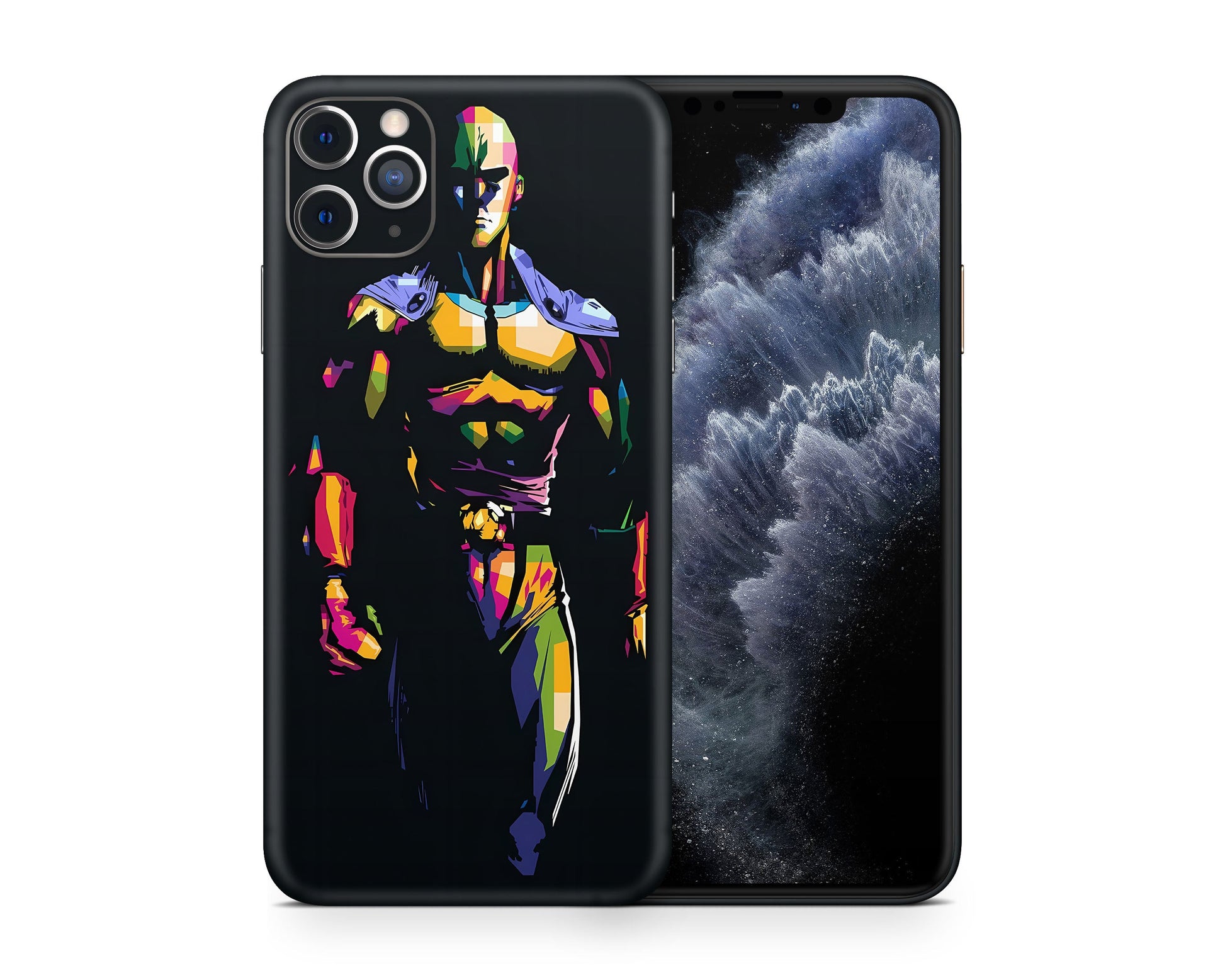 Anime Town Creations iPhone One Punch Man Saitama Minimalist iPhone 15 Pro Max Skins - Anime One Punch Man iPhone Skin