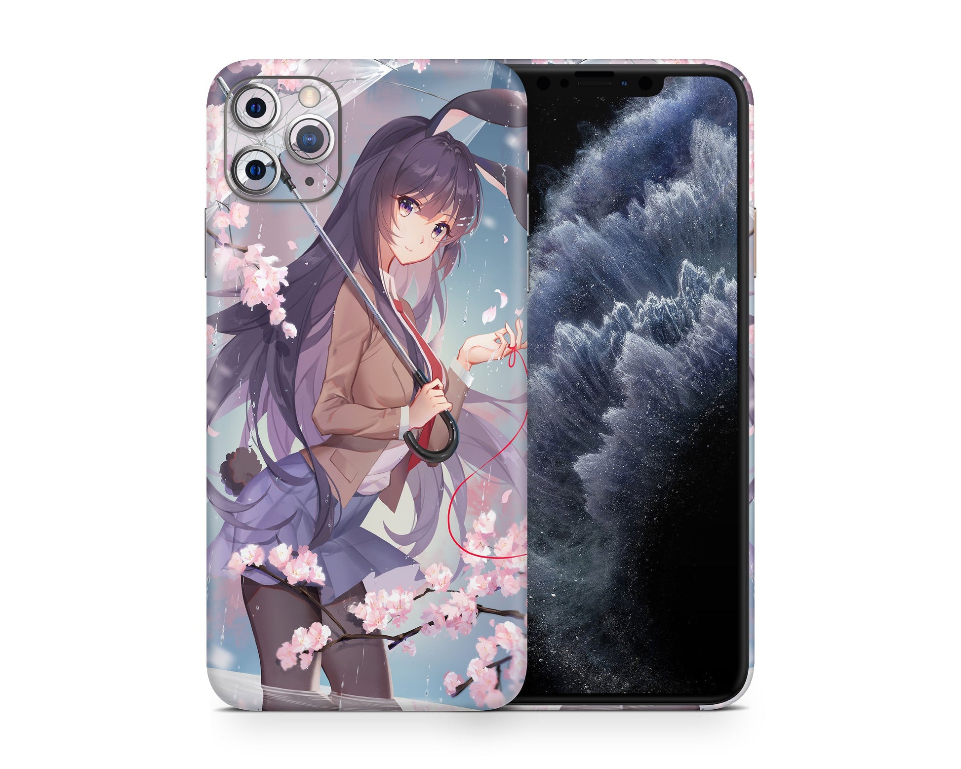 Anime Town Creations iPhone Bunny Girl Senpai Mai Sakurajima School Girl iPhone 15 Pro Max Skins - Anime Rascal Does Not Dream of Bunny Girl Senpai iPhone Skin