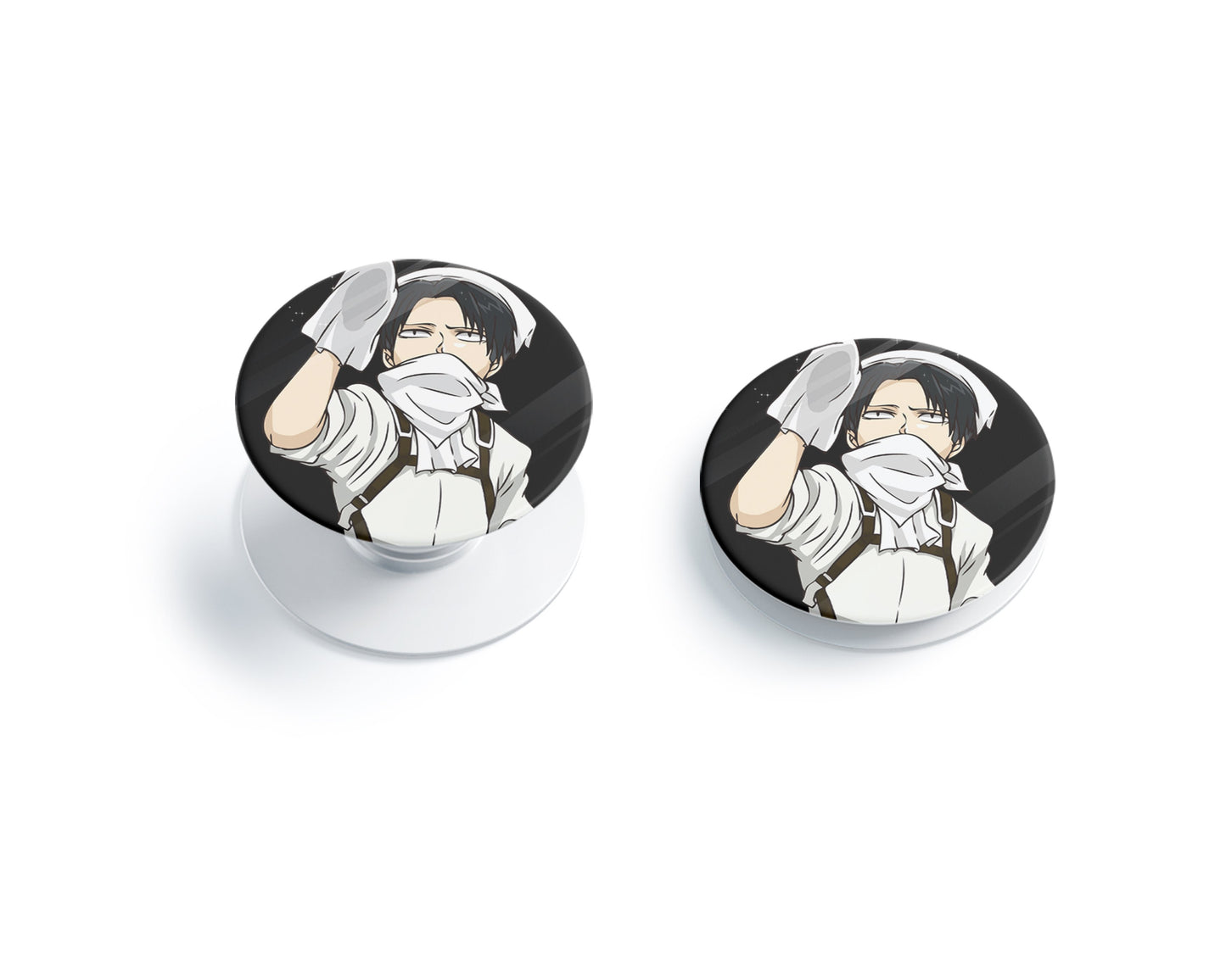 Anime Town Creations Pop Grip Attack on Titan Levi Cleaning Black Vinyl only Accessories - Anime Attack on Titan Pop Grip Skin