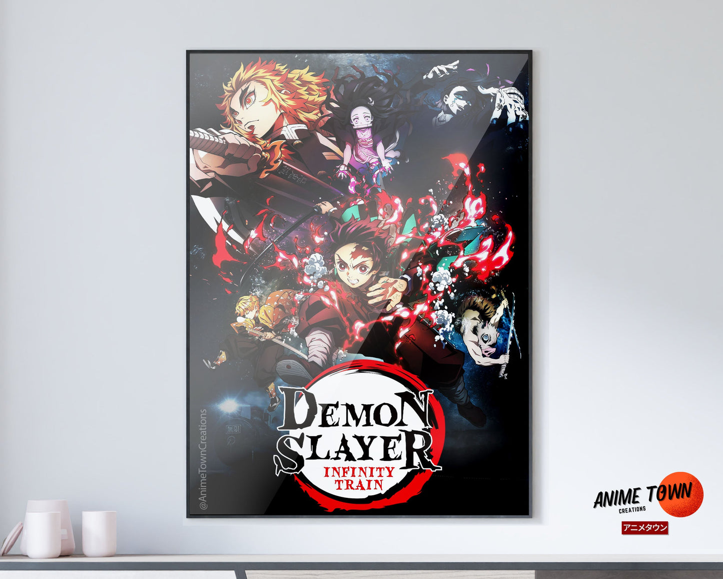 Anime Town Creations Poster Demon Slayer Infinity Train Movie 5" x 7" Home Goods - Anime Demon Slayer Poster