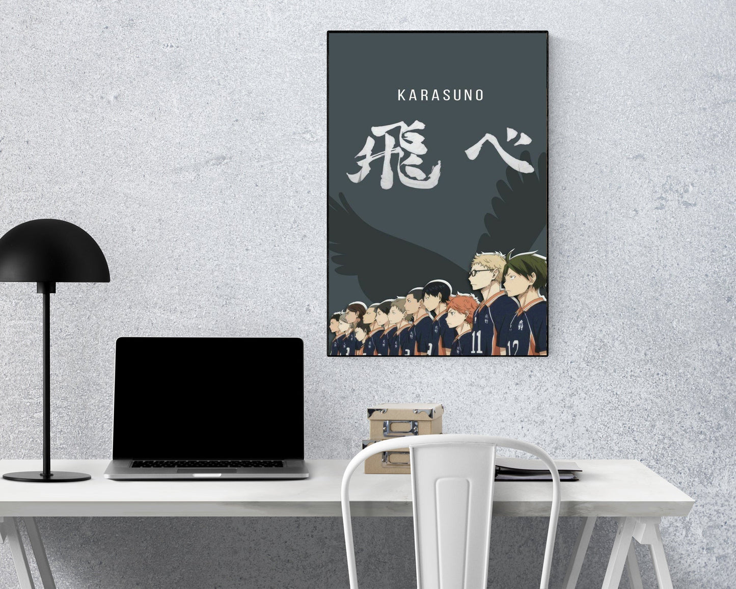 Anime Town Creations Poster Haikyuu Karasuno Grey 5" x 7" Home Goods - Anime Haikyuu Poster