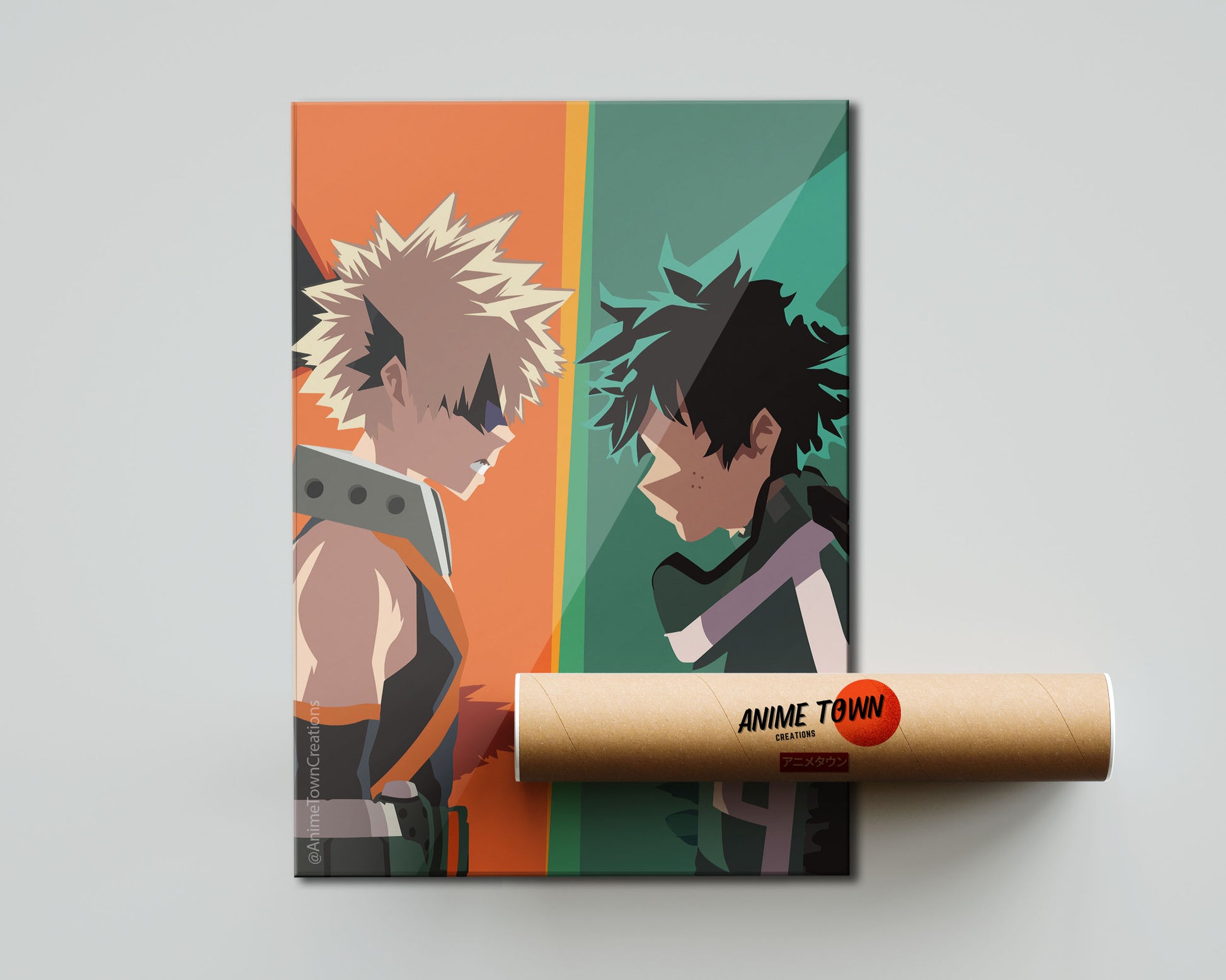 Anime Town Creations Poster My Hero Academia Izuku Midoriya vs Katsuki Bakugo 5" x 7" Home Goods - Anime My Hero Academia Poster