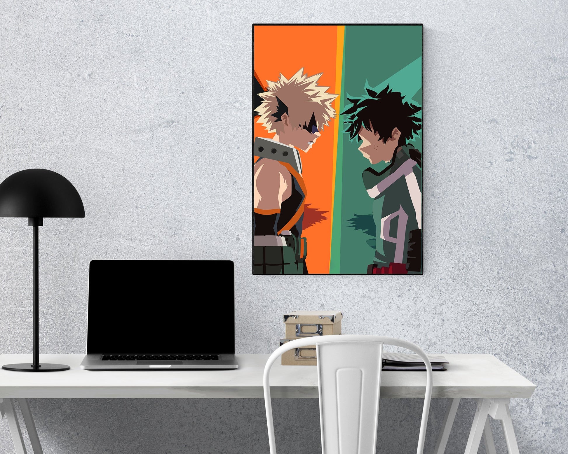 Anime Town Creations Poster My Hero Academia Izuku Midoriya vs Katsuki Bakugo 5" x 7" Home Goods - Anime My Hero Academia Poster
