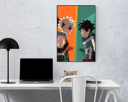 Anime Town Creations Poster My Hero Academia Izuku Midoriya vs Katsuki Bakugo 5" x 7" Home Goods - Anime My Hero Academia Poster