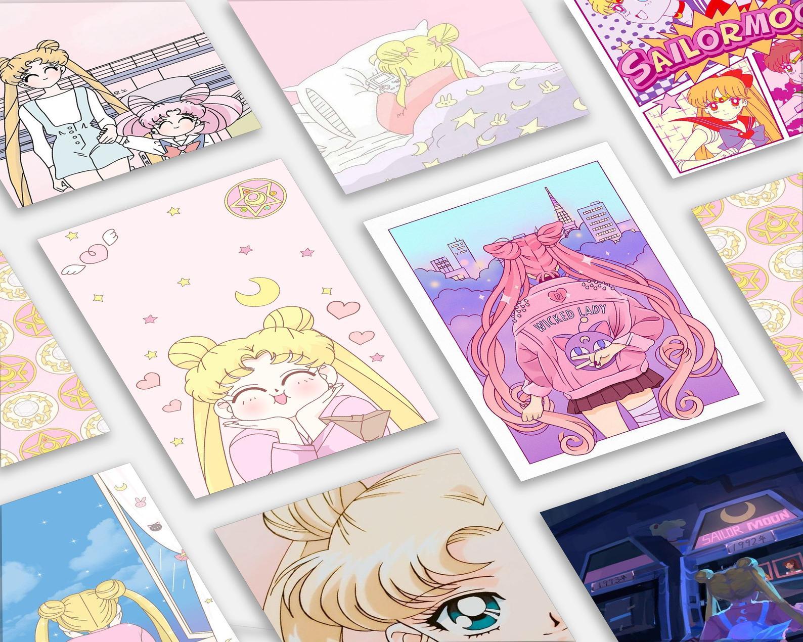 AnimeTown Poster Set Sailor Moon Anime Wall Collage 5" x 7" Home Goods - Anime Sailor Moon Poster Set