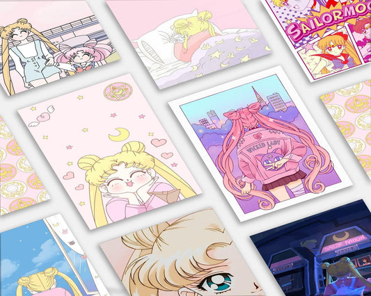 AnimeTown Poster Set Sailor Moon Anime Wall Collage 5" x 7" Home Goods - Anime Sailor Moon Poster Set